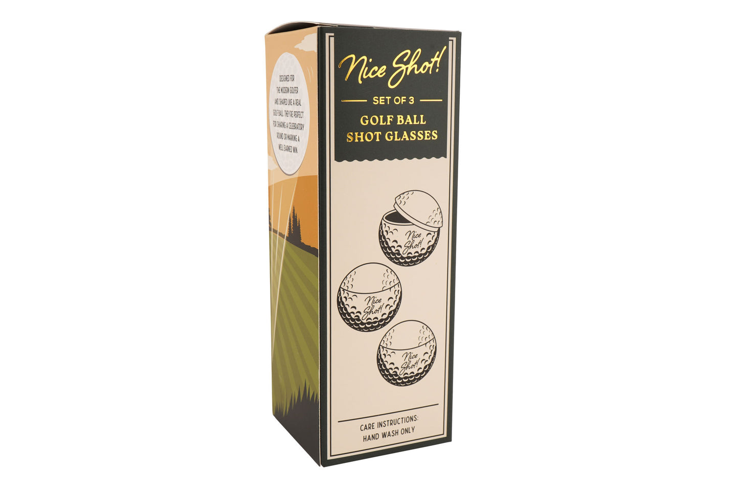 Set Of 3 Golf Ball Shot Glasses 'Nice Shot' | Gift Boxed | Golf Enthusiast | Golf Gift