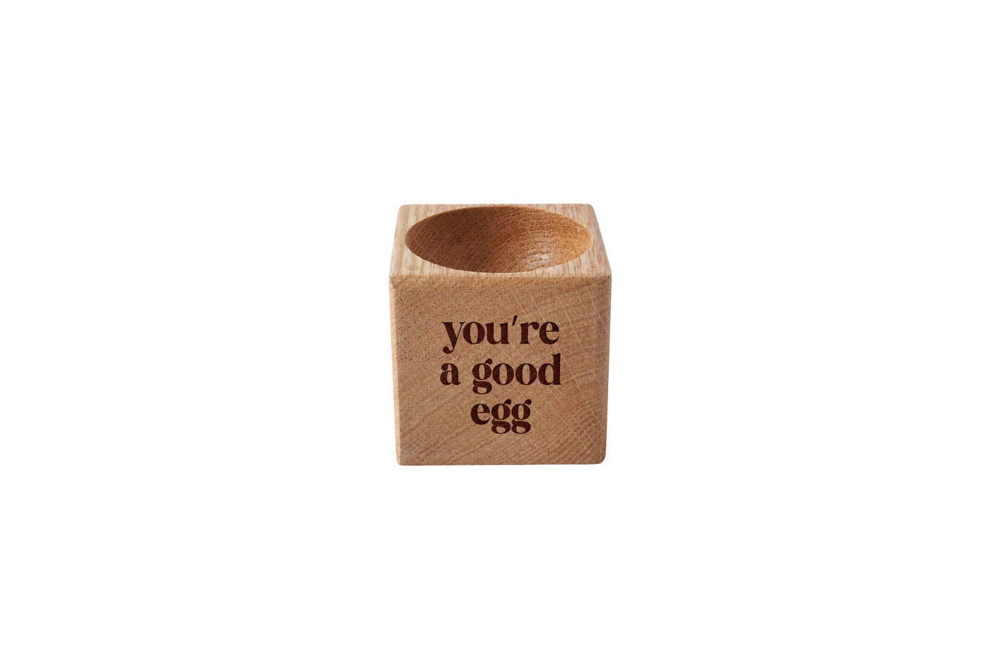 Loft 'You're A Good Egg' Oak Egg Cup In Gift Box | Breakfast | Homeware | Kitchenware
