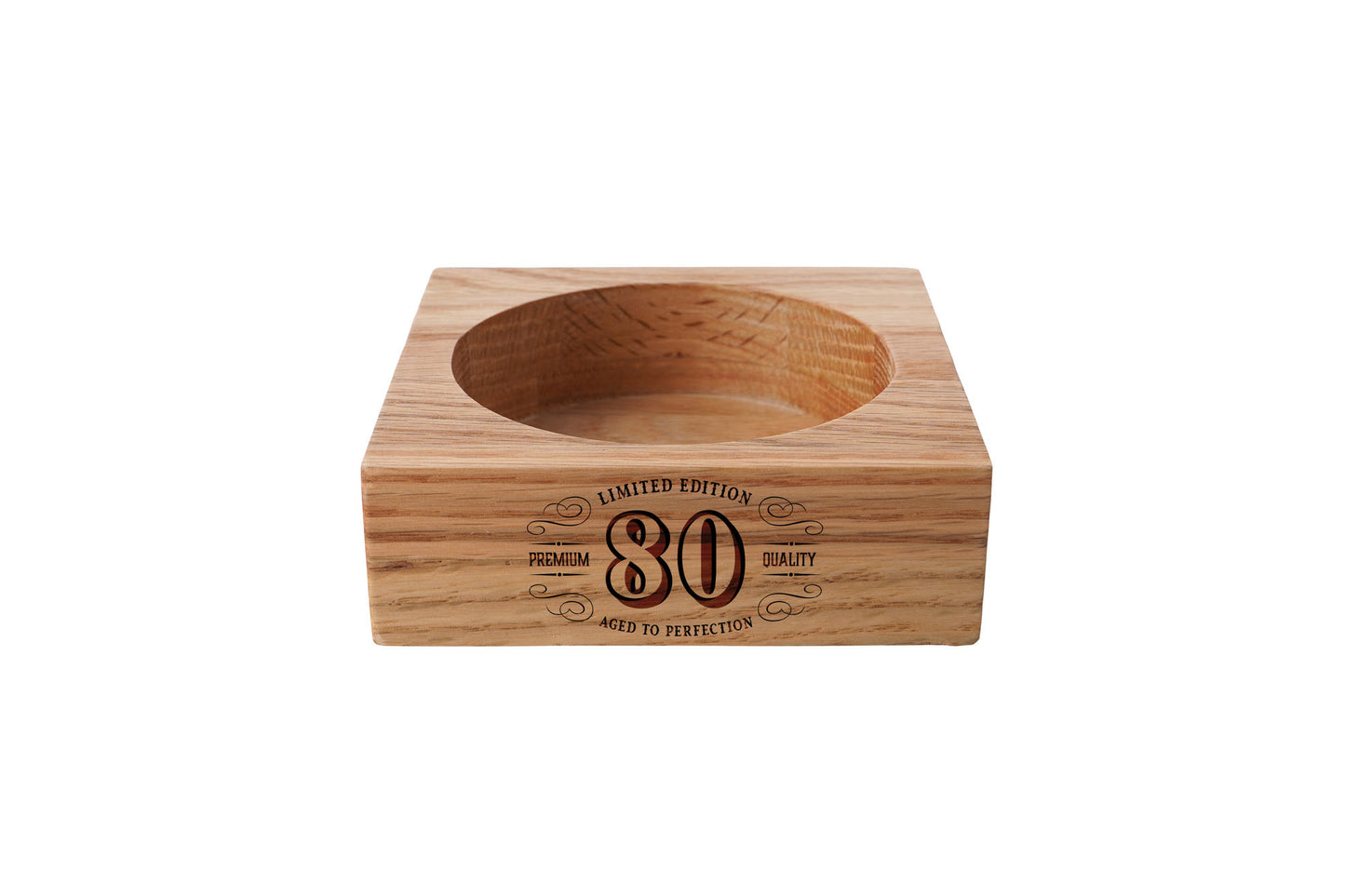 Oak Wine Bottle Holder - '80 - Limited Edition' | Special Gift | Milestone Birthday | Oak | Wine Gift | Age Gift | 80th