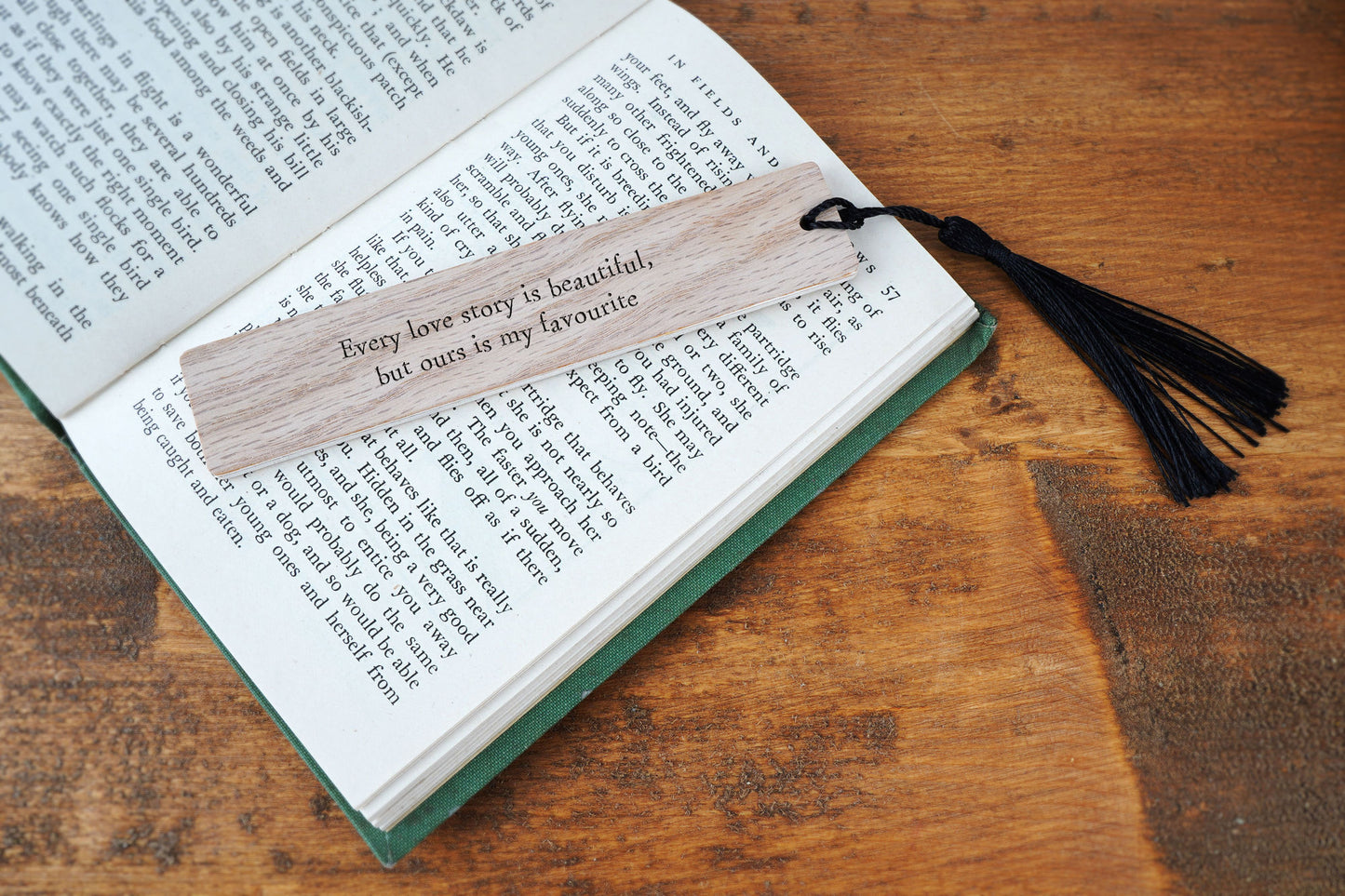 Oak Bookmark - 'Every Love Story Is Beautiful...' | Reading | Book Lover | Book Accessory | Love Reading | Reading Gift