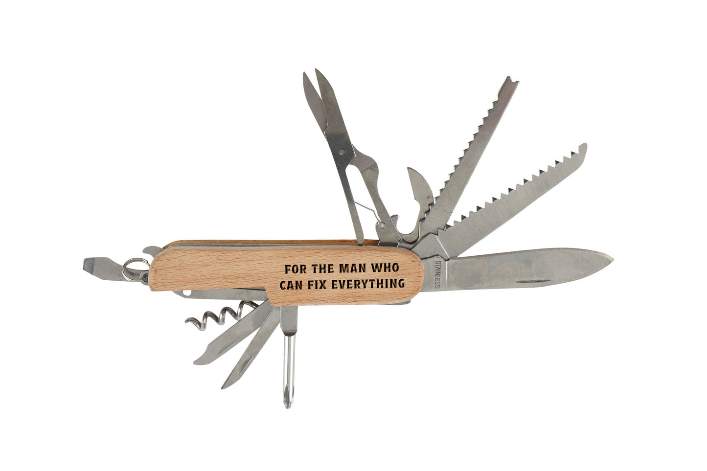 Wooden Multi Tool In Gift Box - 'For The Man Who Can Fix...' | Camping | Accessory | Fathers Day