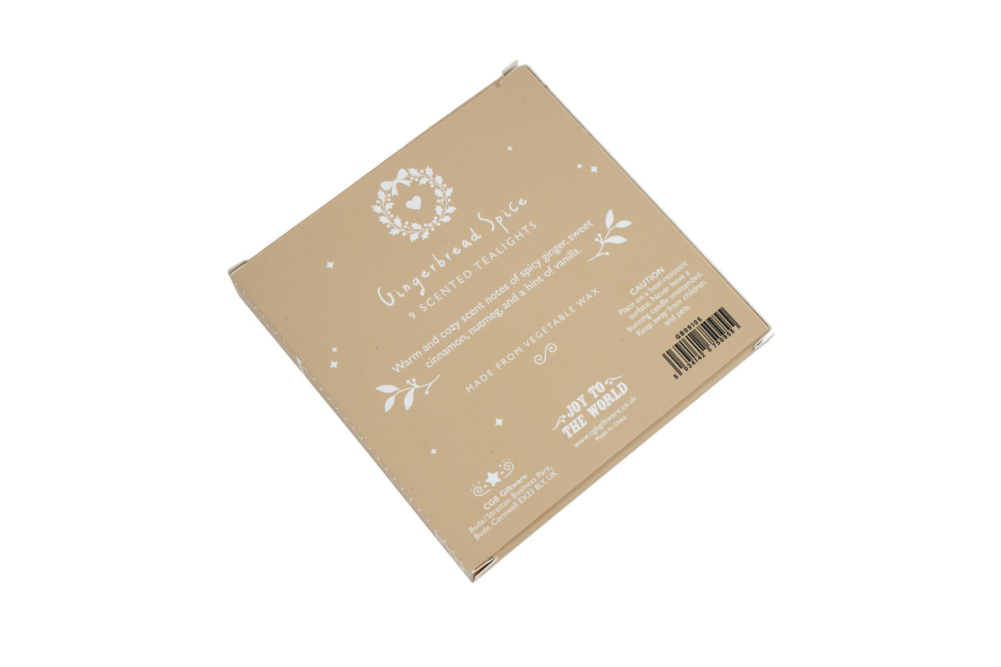 Joy To The World 9 Gingerbread Scented Tealights | Candle | Gift Box