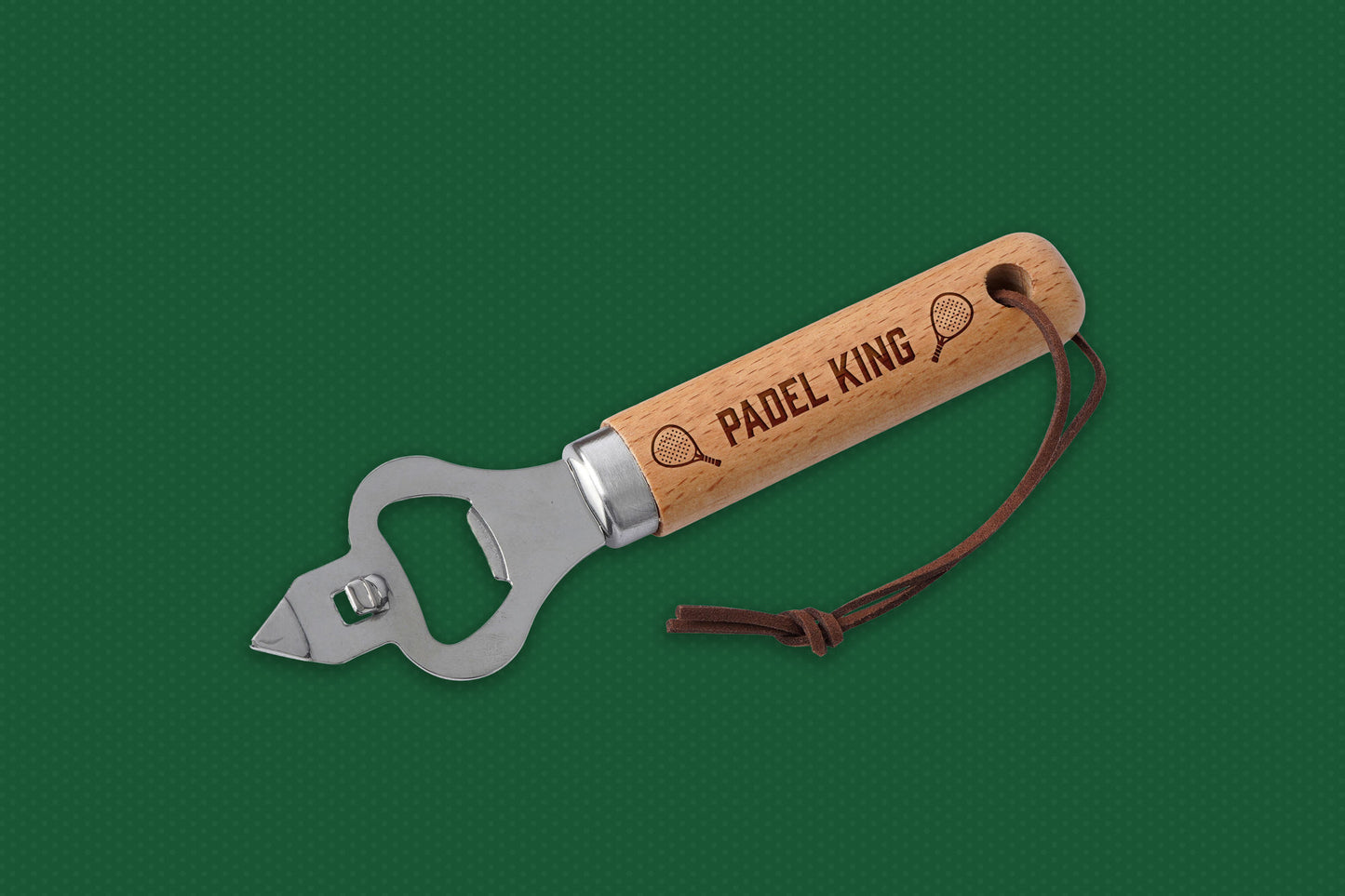 Wooden Bottle Opener ''Padel King' | Perfect Gift | Novelty | Barware | Padel | Racket Sport