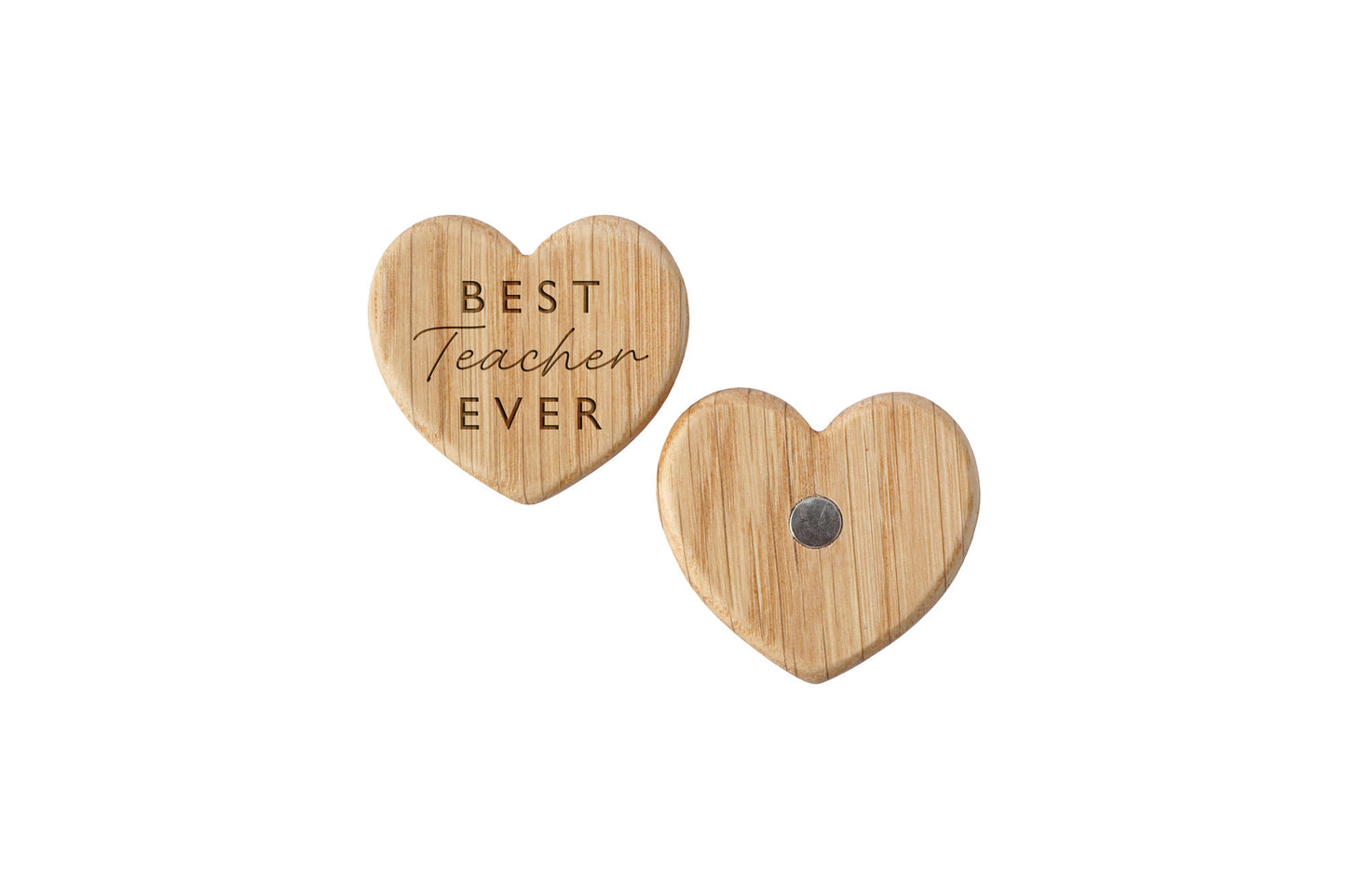 Oak Heart Magnet 'Best Teacher Ever' | Perfect Gift | Fridge Magnet | Best Teacher Gift
