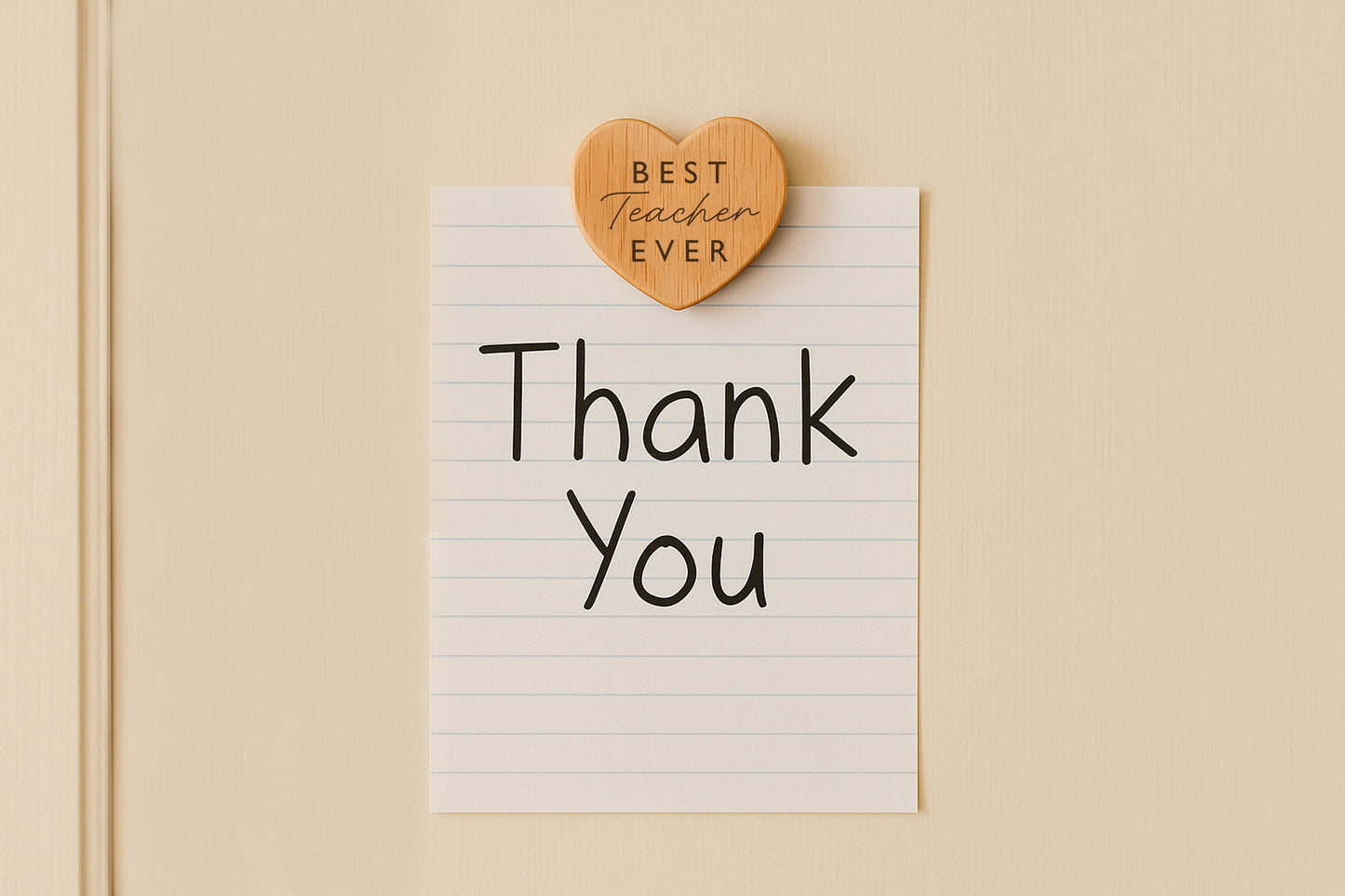 Oak Heart Magnet 'Best Teacher Ever' | Perfect Gift | Fridge Magnet | Best Teacher Gift