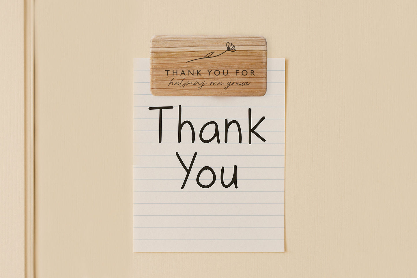 Oak Rectangle Magnet 'Thank You For Helping Me Grow' | Perfect Gift | Teacher Gift | Novelty