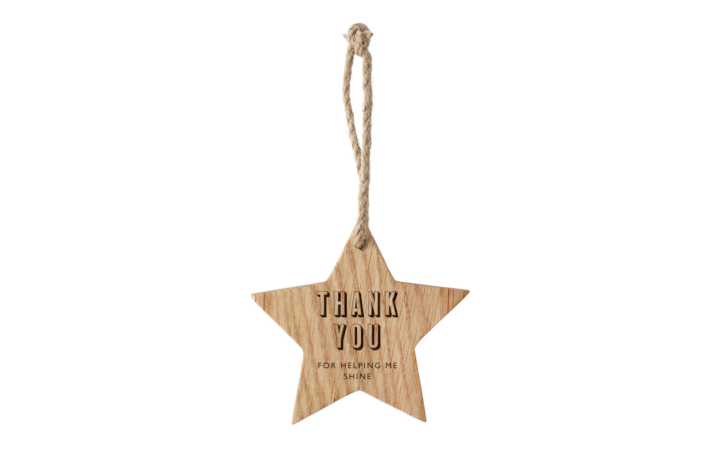 Oak Star Hanger 'Thank You For Helping Me Shine' | Home Decor | Hanging Decoration | Sentiment | Best Teacher | Teacher Gift