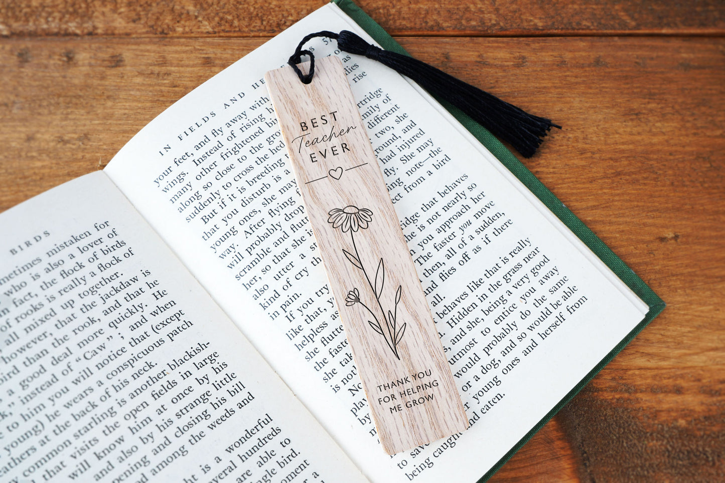 Oak Bookmark 'Thank You For Helping Me Grow' | Reading | Book Lover | Book Accessory | Love Reading | Best Teacher | Teacher Gift