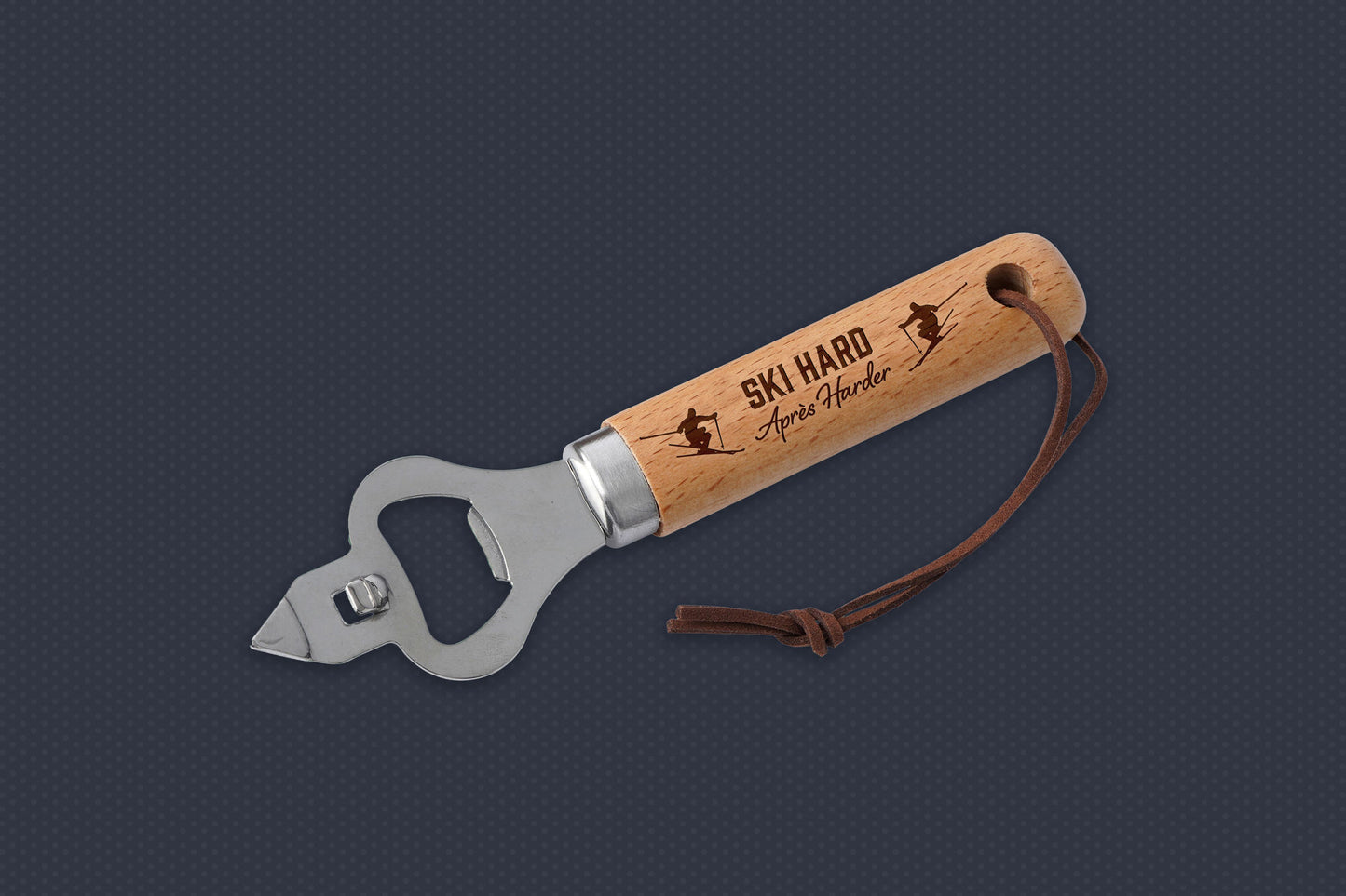 Wooden Bottle Opener 'Ski Hard, Après Harder' | Perfect Gift | Novelty | Barware | Skiing | Accessory
