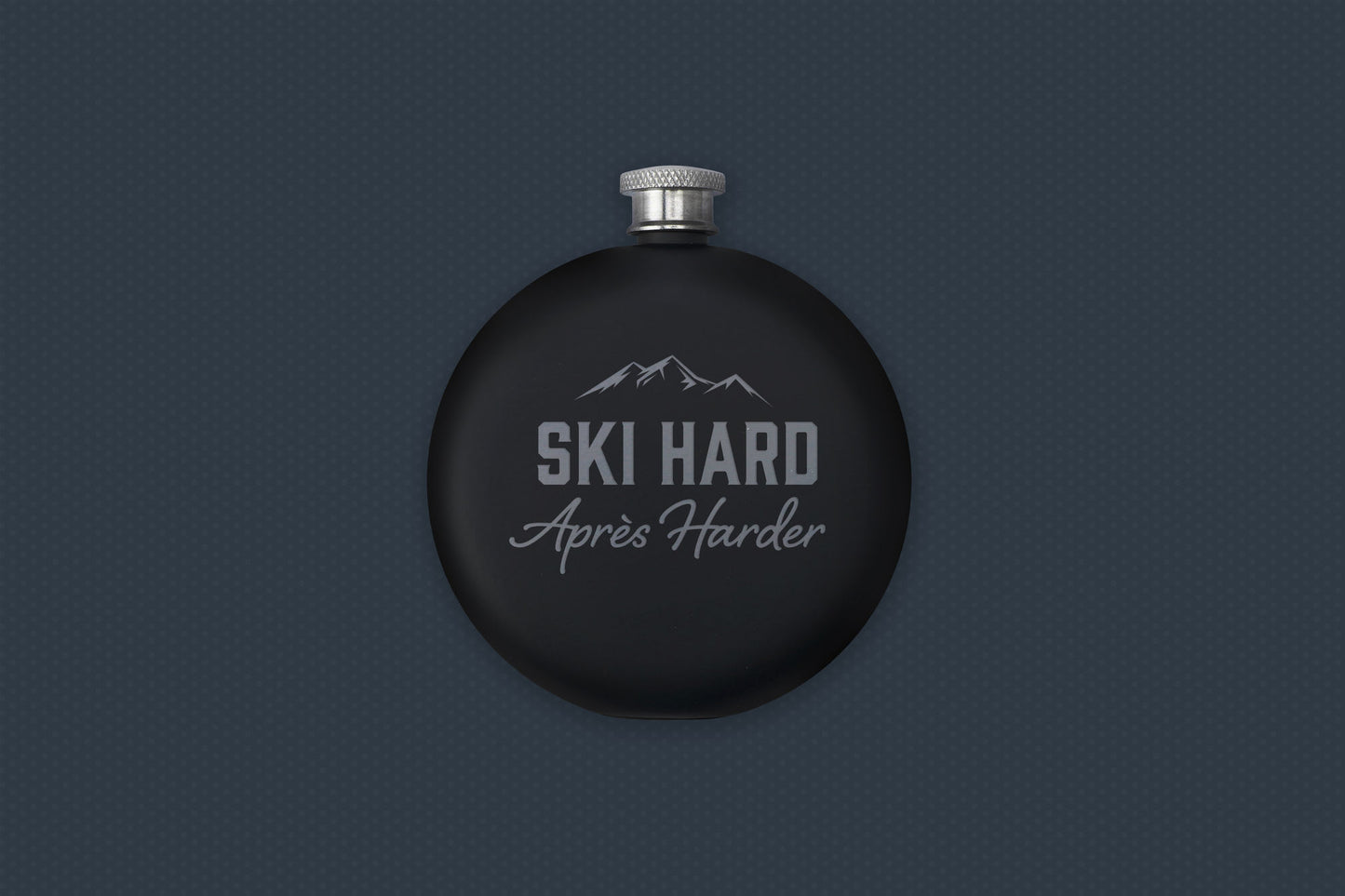 Black 6oz Hip Flask In Gift Box 'Ski Hard, Après Harder' | Drink Holder | Flask | Sport Accessory | Skiing