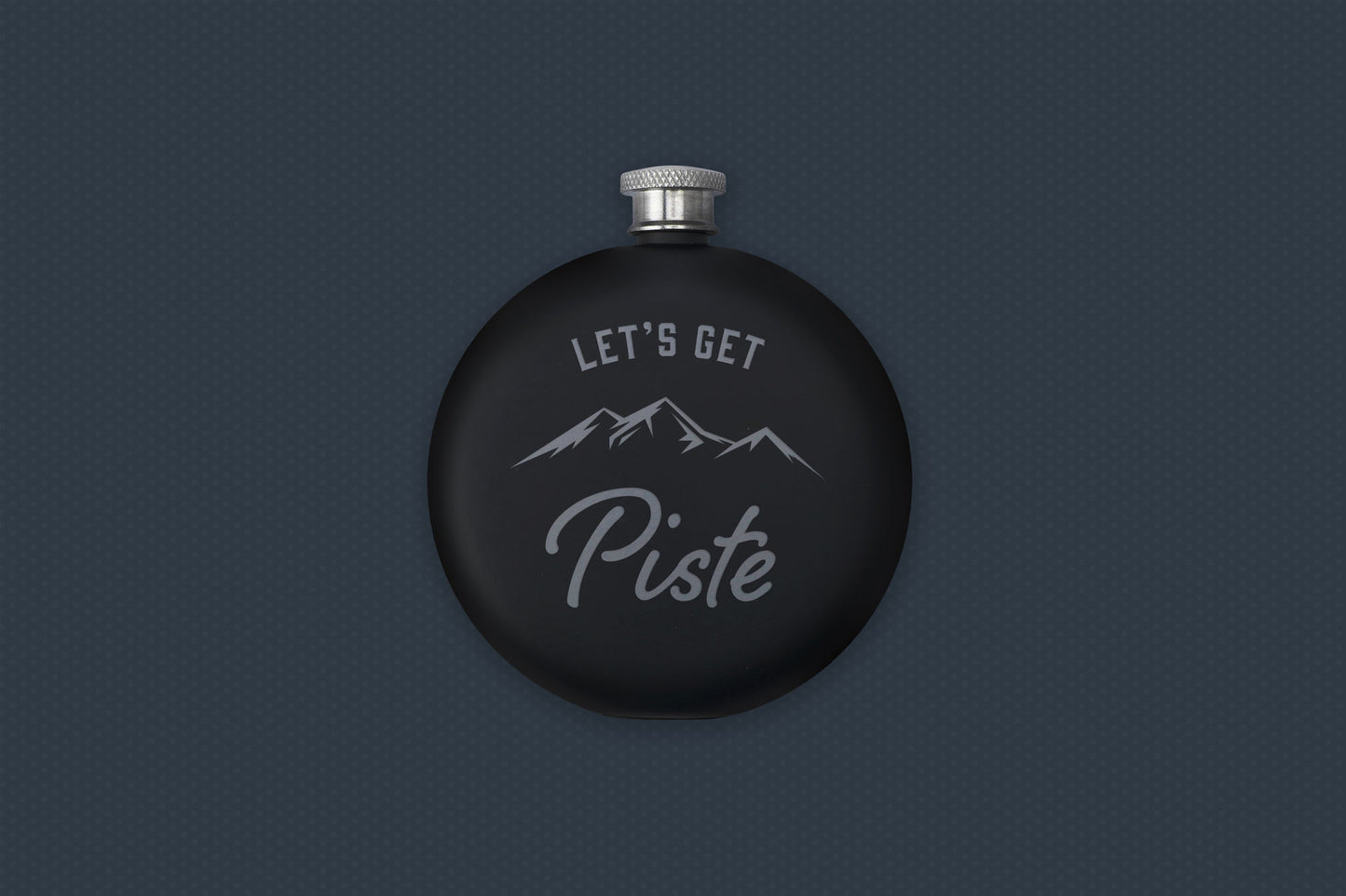Black 6oz Hip Flask In Gift Box 'Let's Get Piste' | Drink Holder | Flask | Sport Accessory | Skiing
