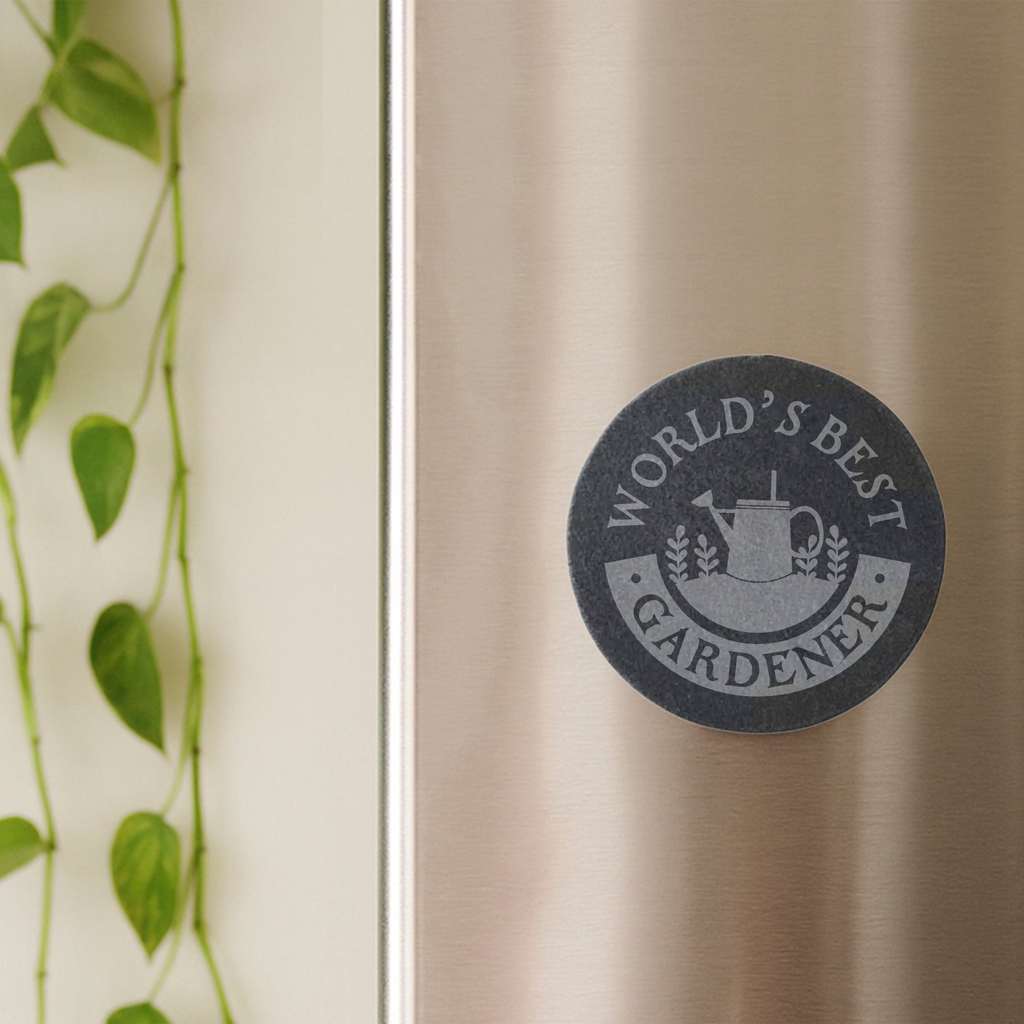 Round Slate Magnet - 'Worlds Best Gardener' | Home Decor | Kitchen Decor | Garden Decor