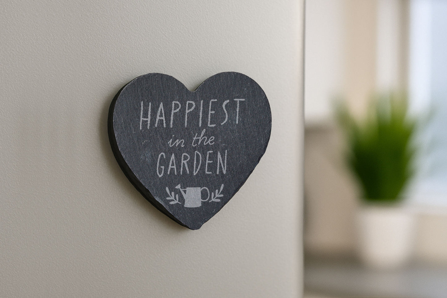 Heart Slate Magnet - 'Happiest In The Garden' | Home Decor | Kitchen Decor | Garden Decor