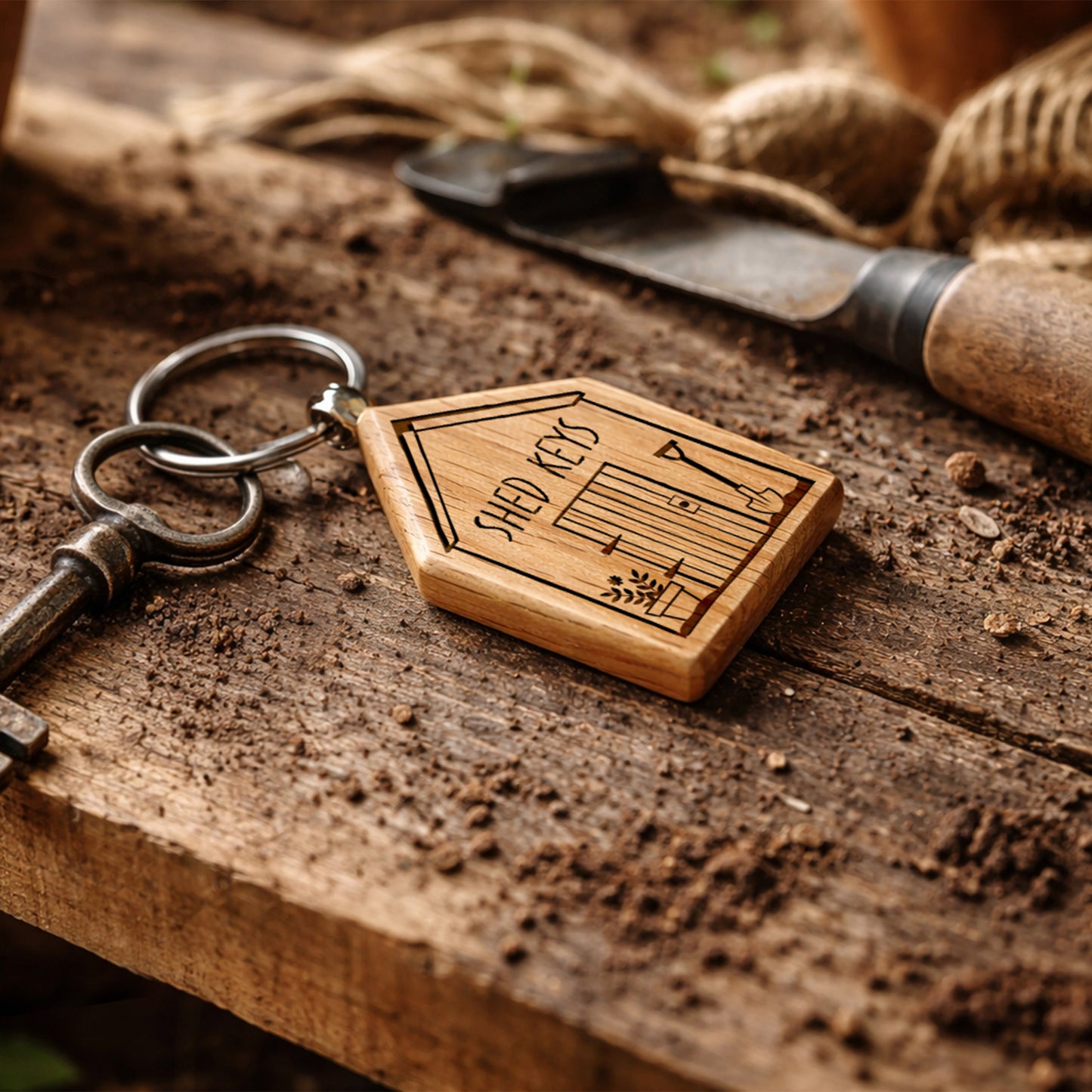 Oak House Keyring 'Shed Keys' | House Keys | Novelty