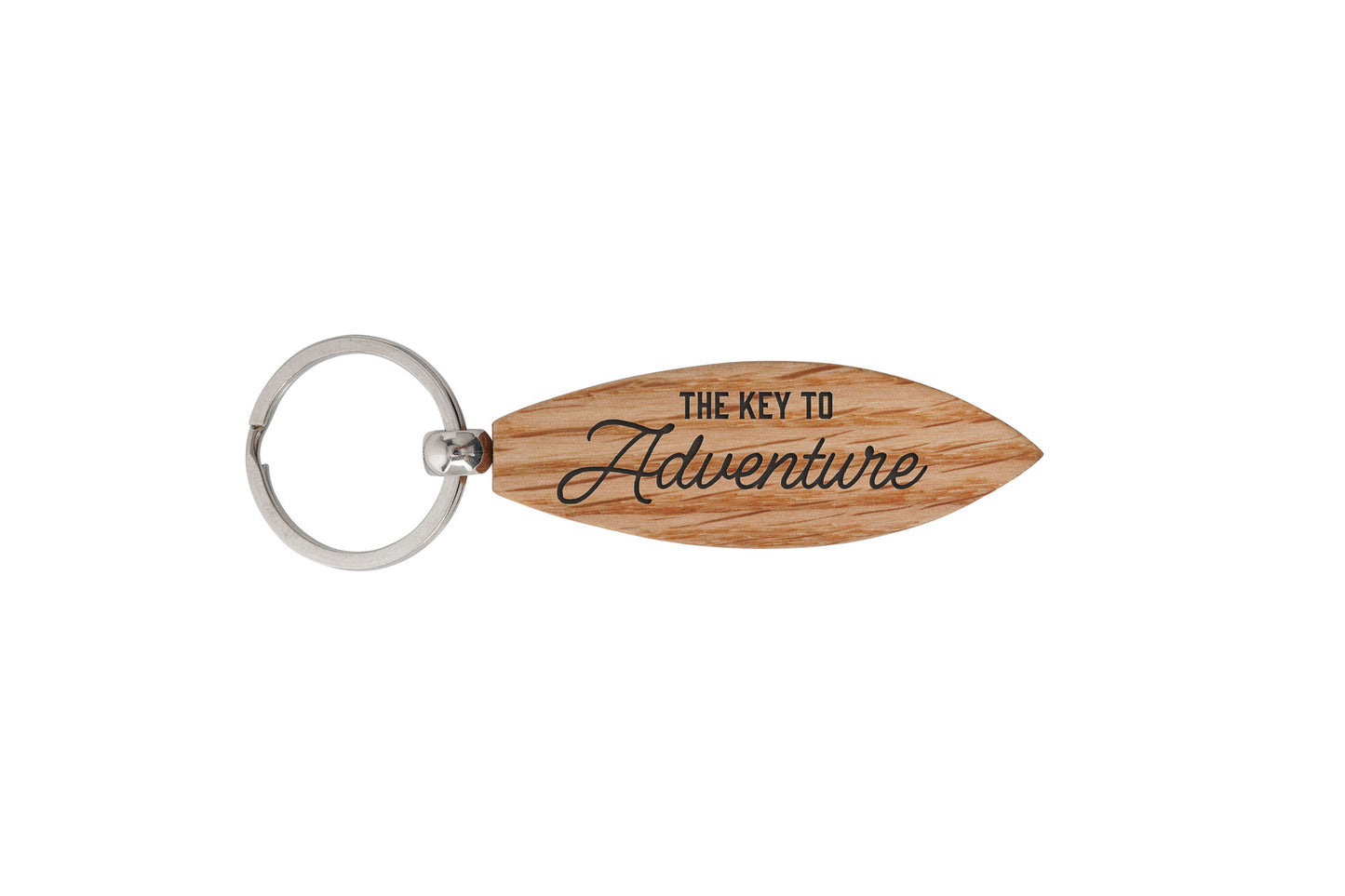 Dapper Chap 'The Key To Adventure' Oak Surfboard Keyring | Birthday | Keepsake | Novelty Keyring