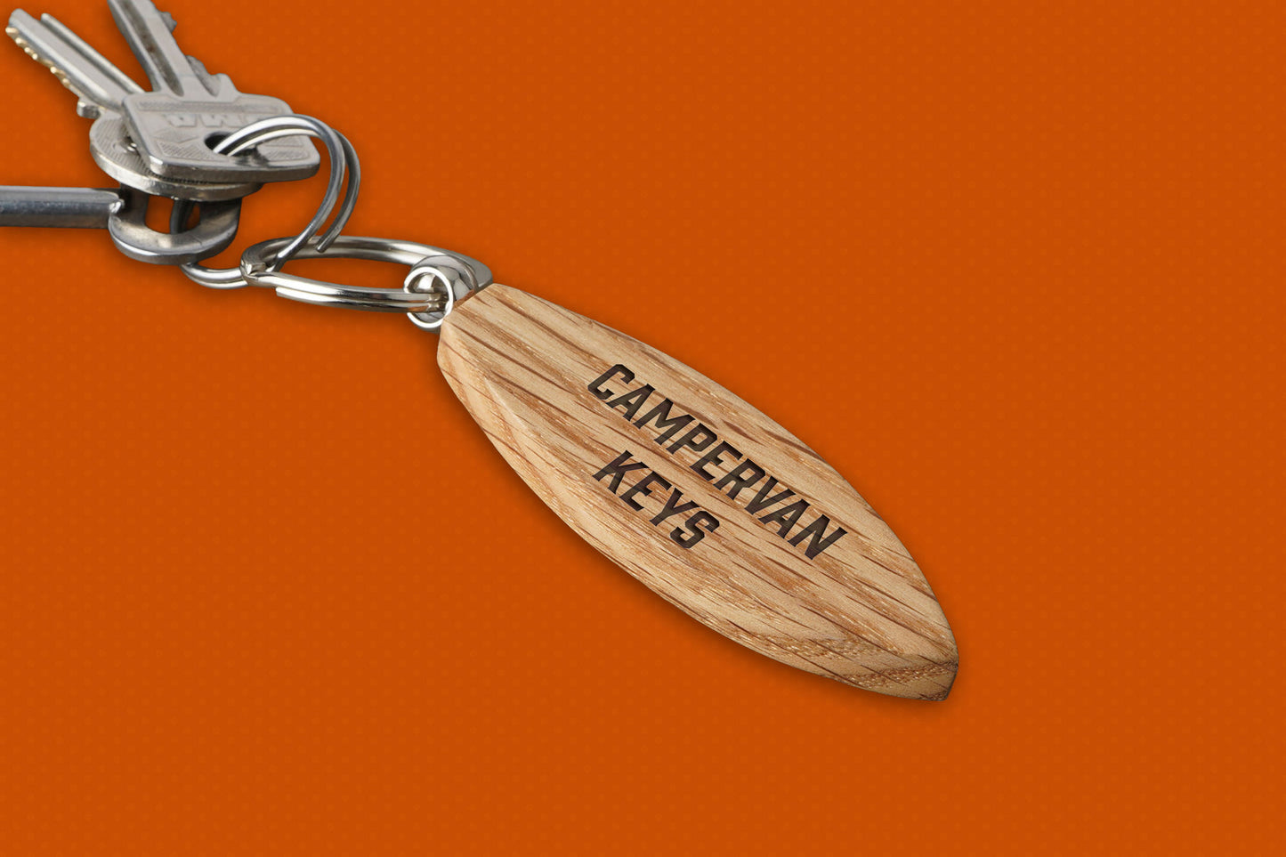 Dapper Chap 'The Campervan' Oak Surfboard Keyring | Birthday | Keepsake | Novelty Keyring