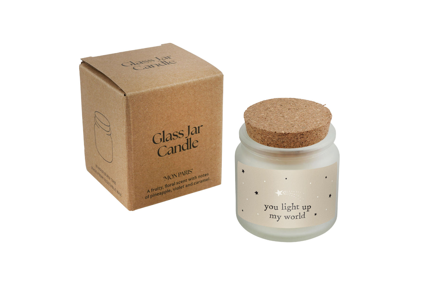 You Light Up My World White Scented Jar Candle • Love • Gift Boxed