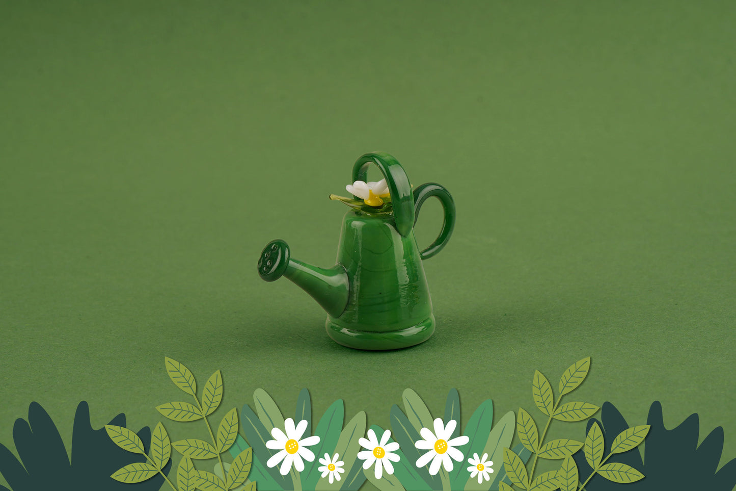 Artisan Glass Watering Can In Gift Box | Collectable | Ornament | Figurine | Home Decor