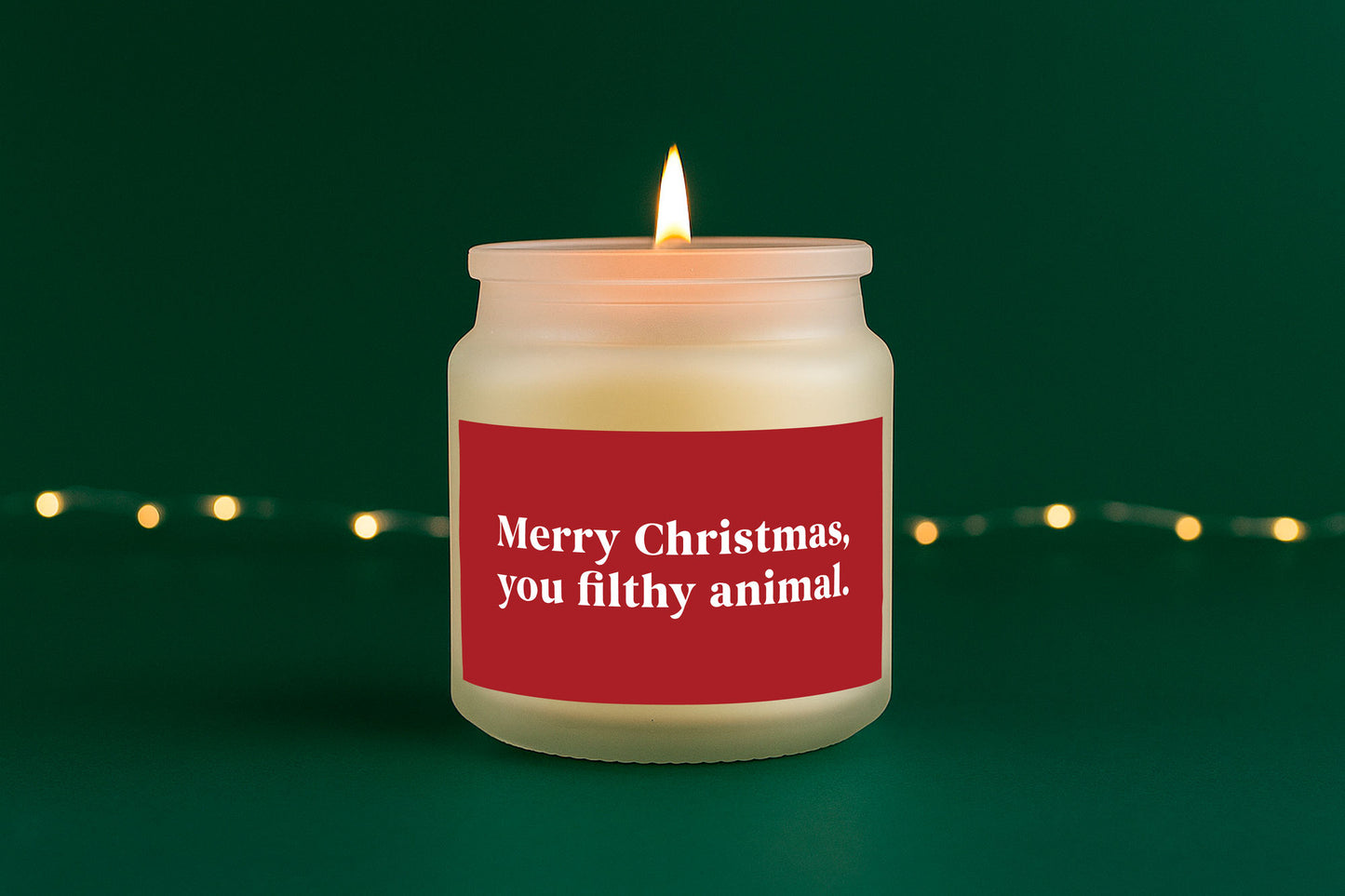 Merry Christmas You Filthy Animal Christmas Candle • Clear Glass Jar Scented Candle • Holiday Home Décor • Secret Santa • Gift Boxed