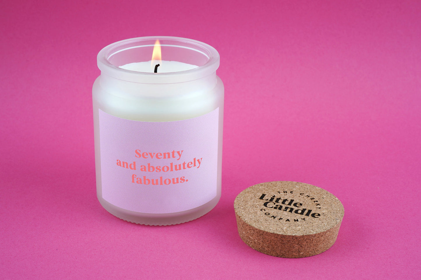 70th Birthday Candle • 'Seventy and Absolutely Fabulous' Large Clear Candle • Birthday Gift • Scented Glass Jar Candle • Gift Box