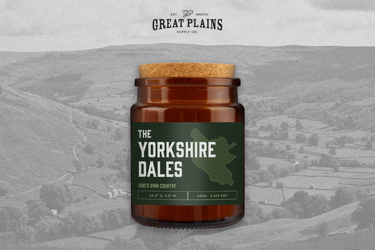 Brown Jar Candle • "Yorkshire Dales” • Scented Candle • Adventure • Hiking • National Park • Gift For Her • Gift for Him • Gift Box