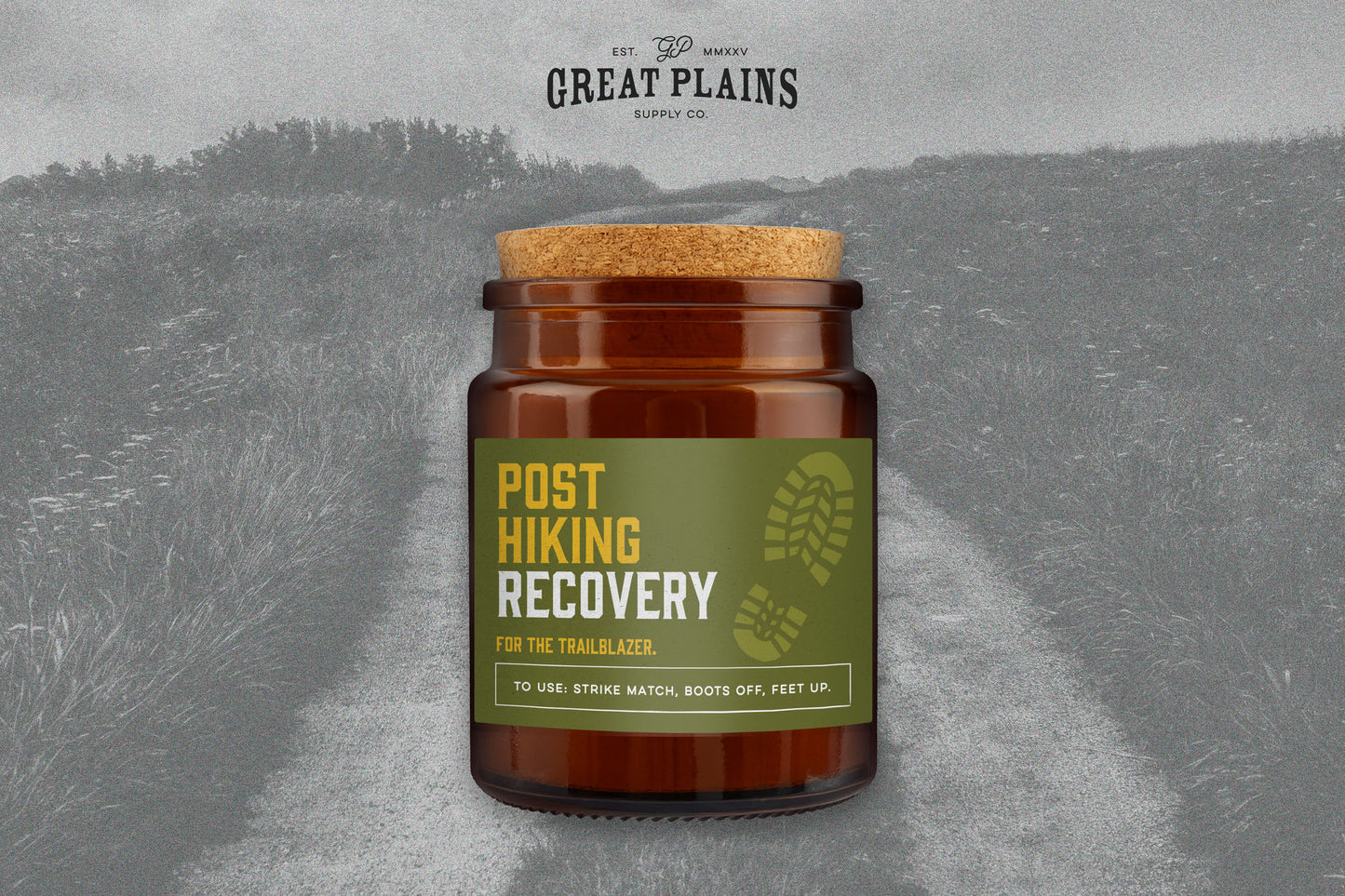 Brown Jar Candle • "Post Hiking Recovery” • Scented Candle • Adventure • Trailblazer • Gift For Her • Gift For Him • Gift Box