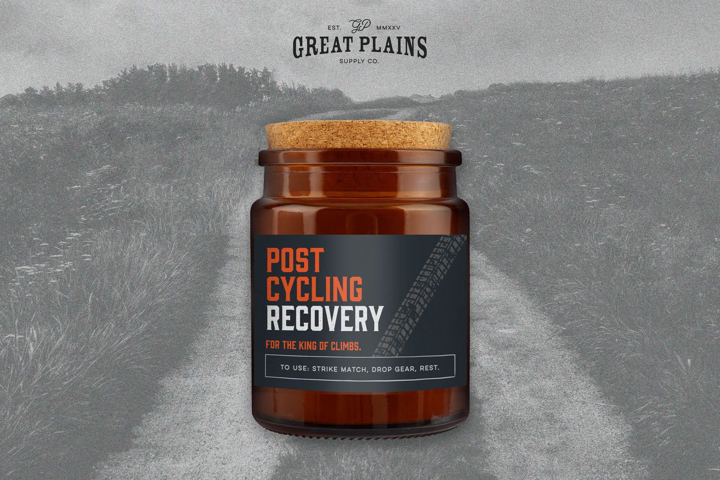 Brown Jar Candle • "Post Cycling Recovery” • Scented Candle • Home Decor • Cyclist • Adventure • Gift For Her • Gift For Him • Gift Box