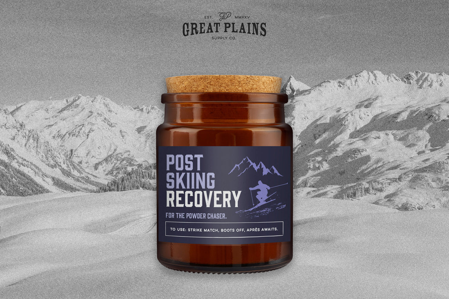 Brown Jar Candle • "Post Skiing Recovery” • Scented Candle • Home Decor • Skier • Adventure • Gift For Her • Gift For Him • Gift Box