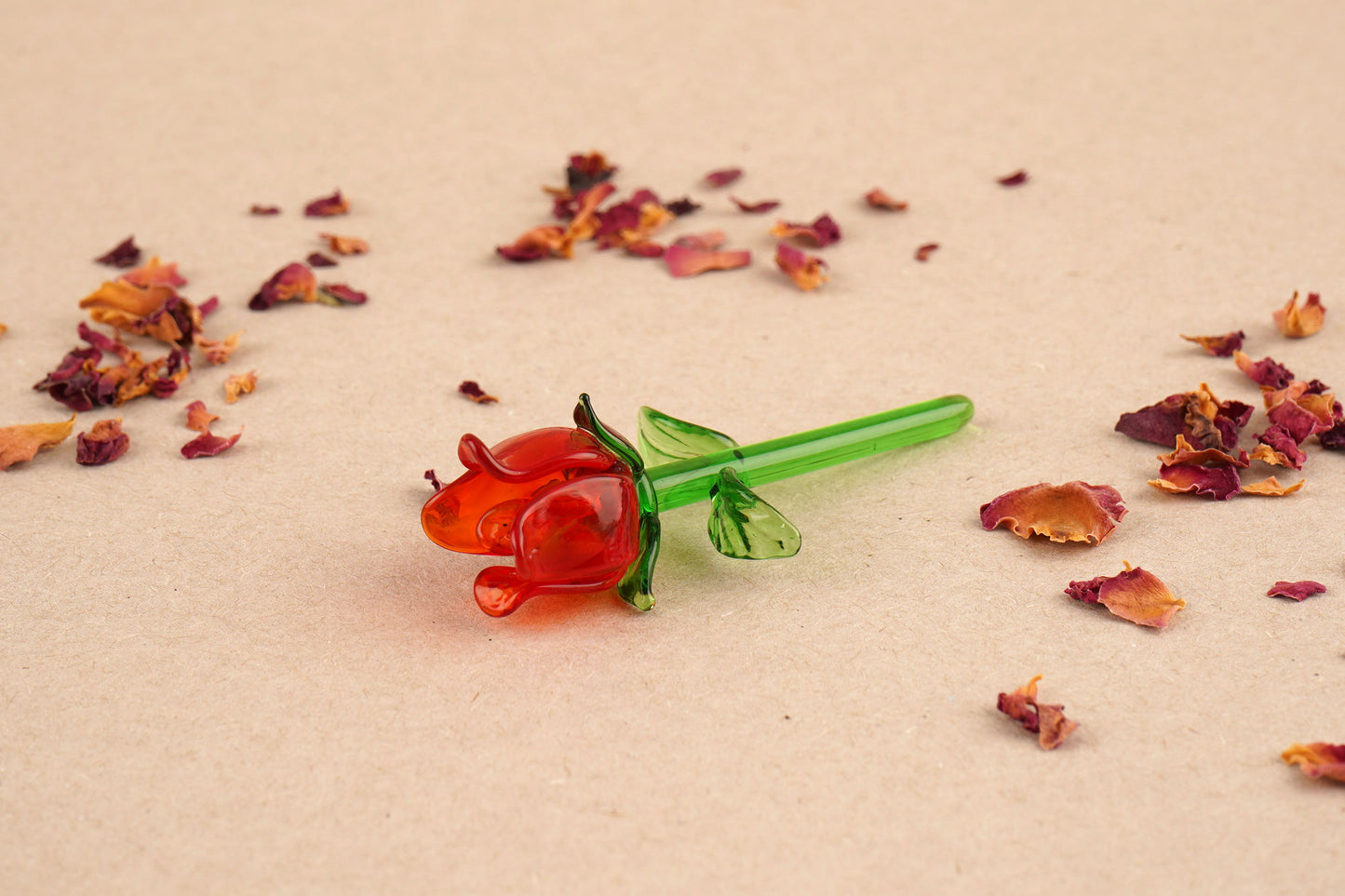 Artisan Glass Red Rose | In Gift Box | Home Decor | Ornament | Homeware | Collectable