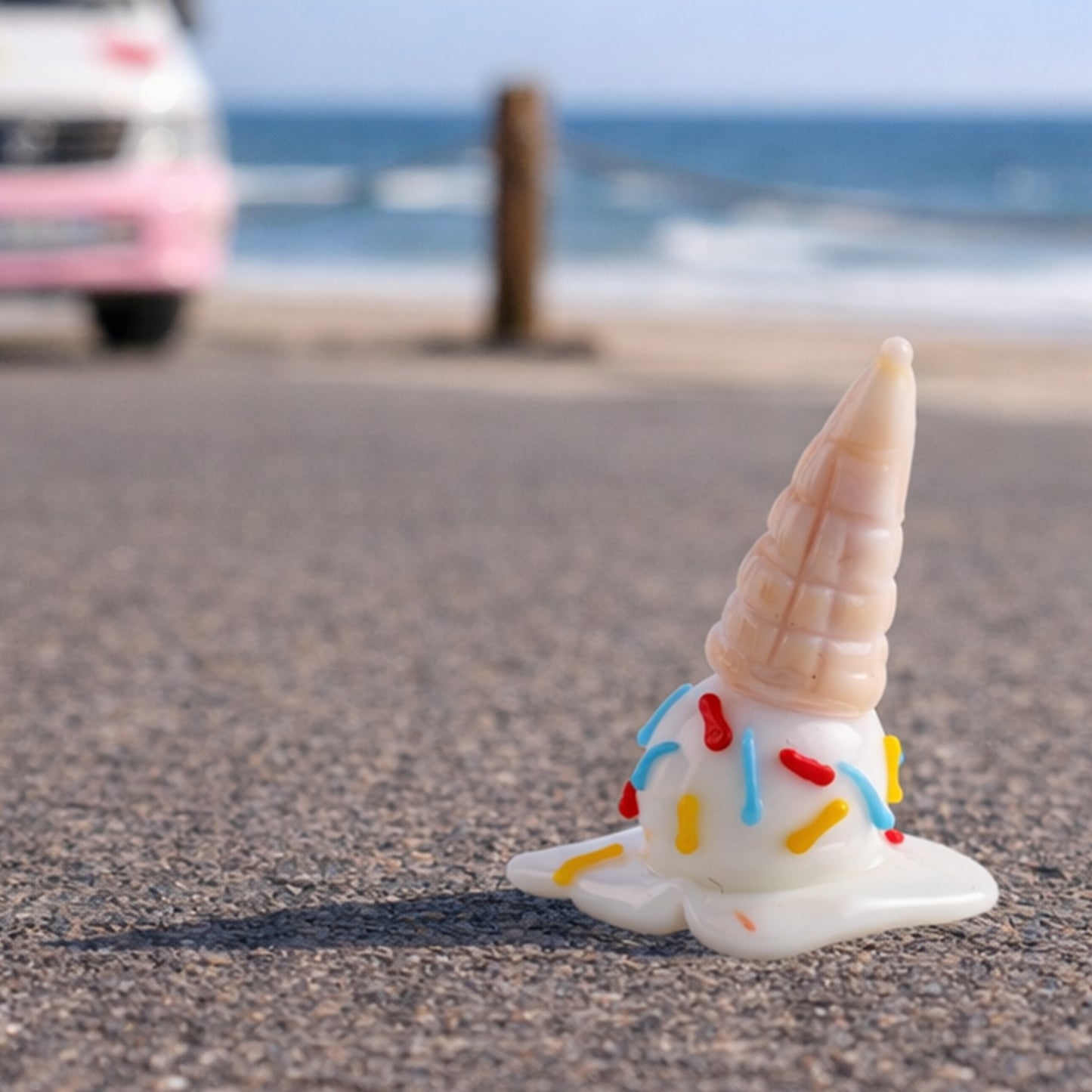 Artisan Glass Melting Ice Cream | In Gift Box | Home Decor | Ornament | Homeware | Collectable