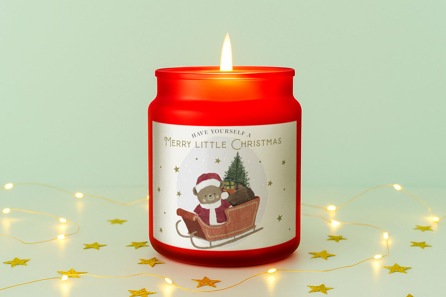 Merry Little Christmas Candle • Red Jar Candle • Little Bear Co • Festive Gift