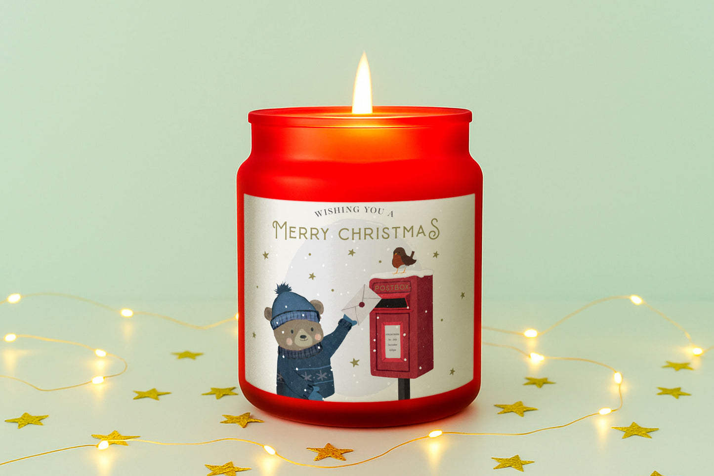 Merry Christmas Scented Candle • Red Jar Candle • Little Bear Co • Festive Gift