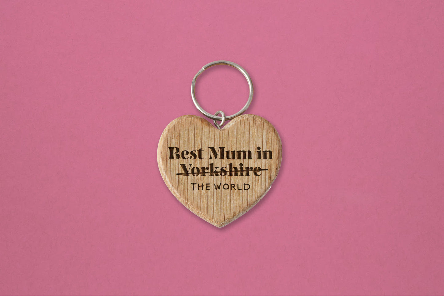 Mum In Yorkshire Oak Heart Keyring โ Yorkshire Pride Gift