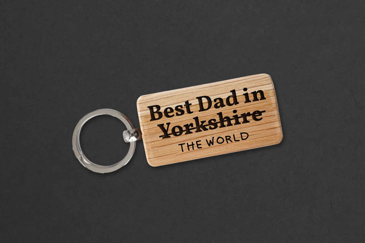 Dad In Yorkshire Oak Keyring β Yorkshire Pride Gift