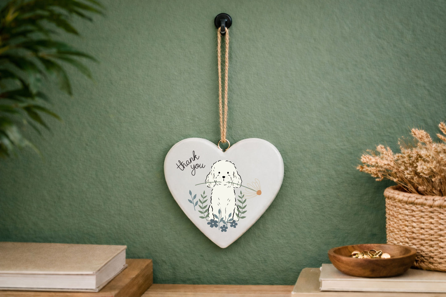 Just Paws 'Thank You' Greeting Card With Heart Hanger | Stationery | Keepsake