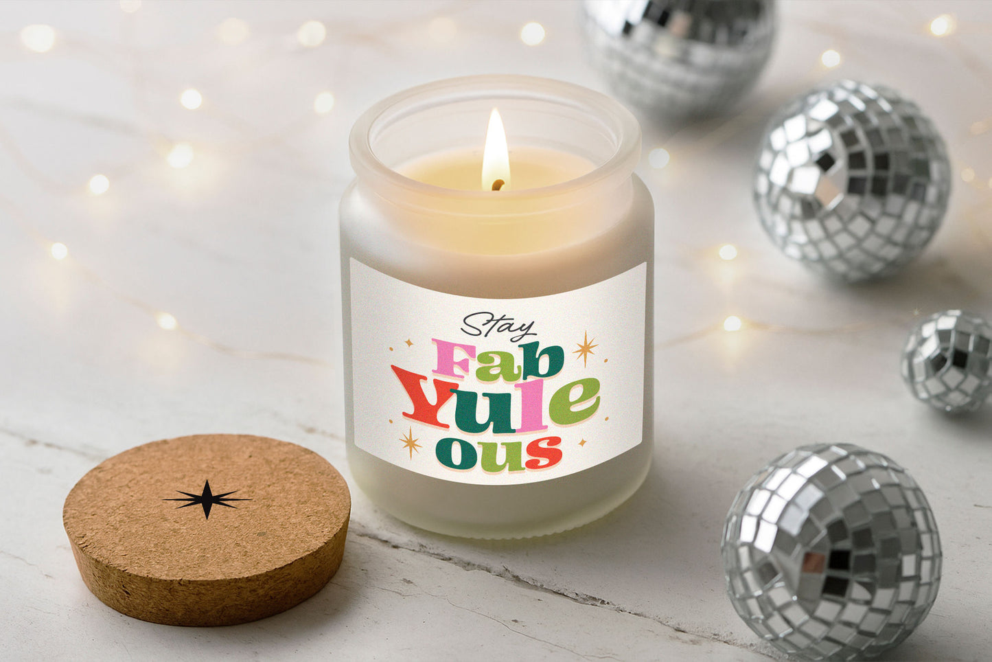 Gingerbread Scented Christmas Candle | 'Stay Fab-Yule-ous' | Seasonal Winter Home Décor