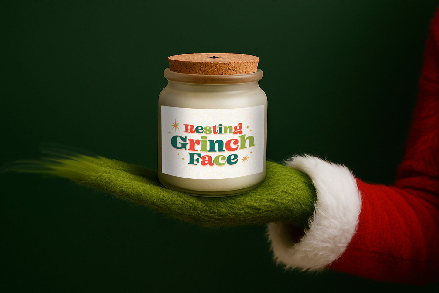 Gingerbread Scented Christmas Candle | 'Resting Grinch Face' | Red | Seasonal Winter Home Décor