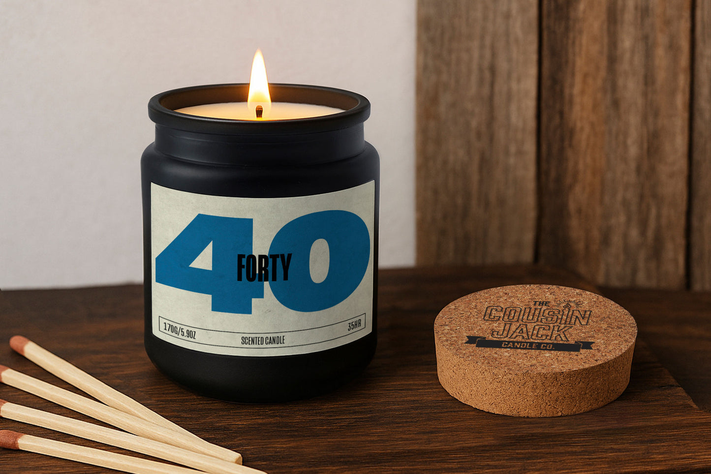 40th Birthday Black Scented Candle β’ Forty β’ Fortieth Birthday β’ Gift Box
