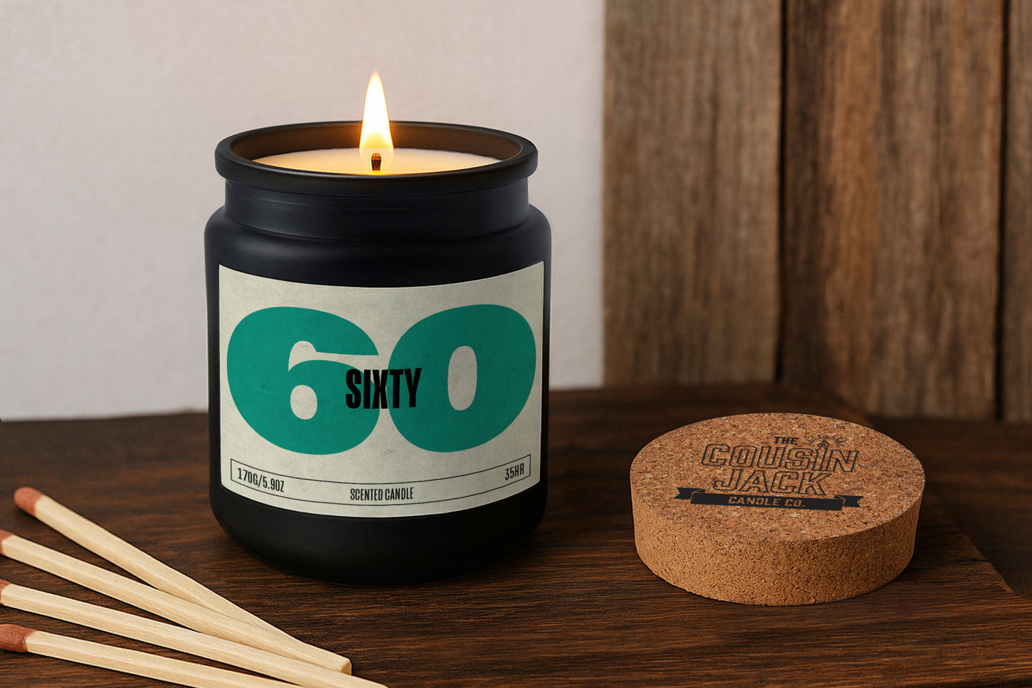 60th Birthday Black Scented Candle • Sixty • Sixieth Birthday • Anniversary • Gift Box