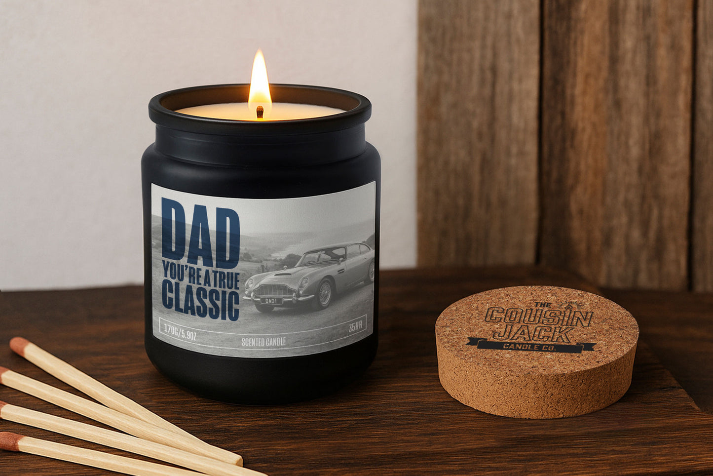 Classic Car Dad Candle, Wildwood Scent, Father's Day Gift