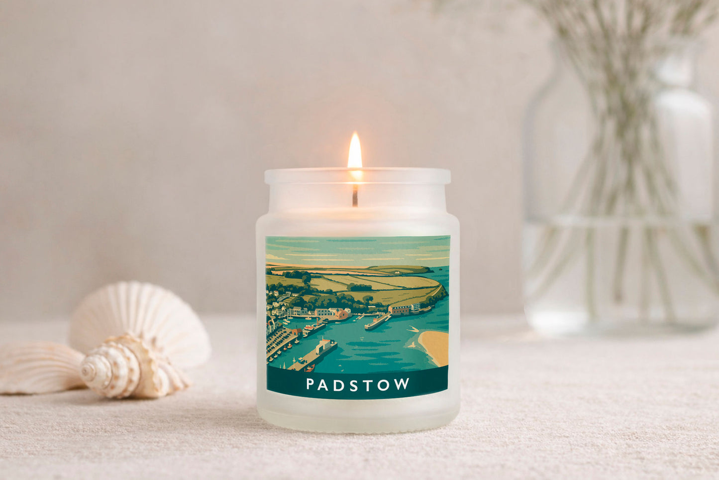 Padstow Scented Glass Jar Candle • Cornwall • Cornish Gift • Coastal Living • Gift Box