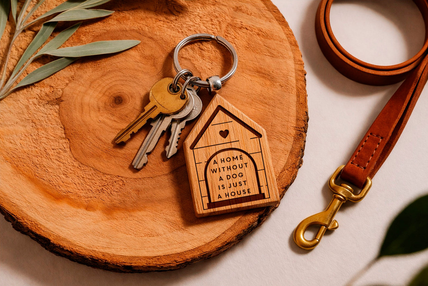 Dog House Shaped Keyring - 'A Home Without A Dog Is Just A House' | Keys | Key Accessory | Dog Keyring | Pet Accessory