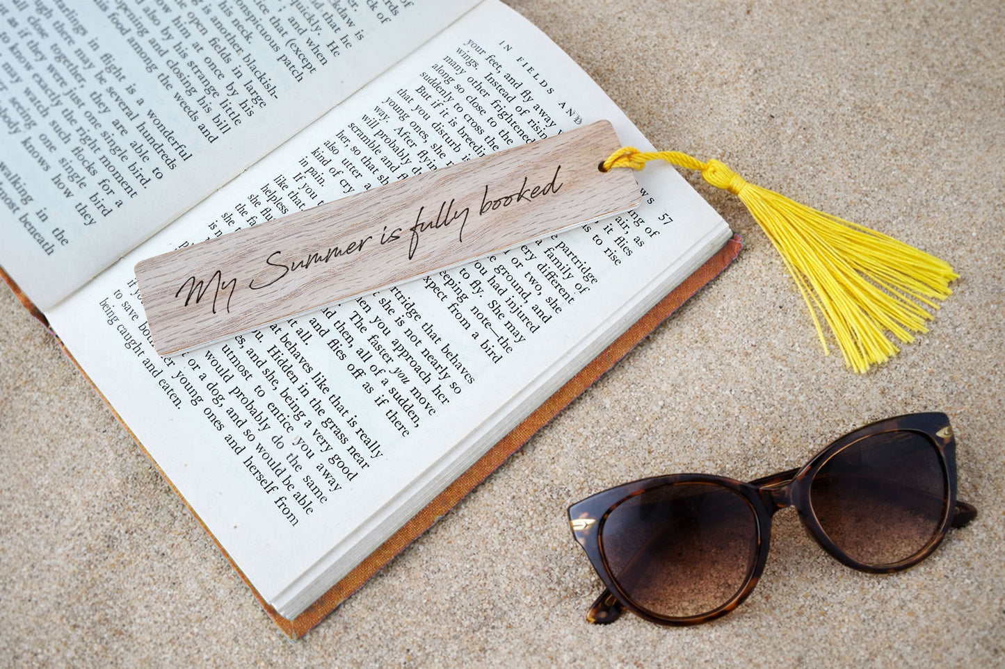 Bon Voyage 'My Summer Is Fully Booked' Oak Bookmark | Reading | Book Accessory