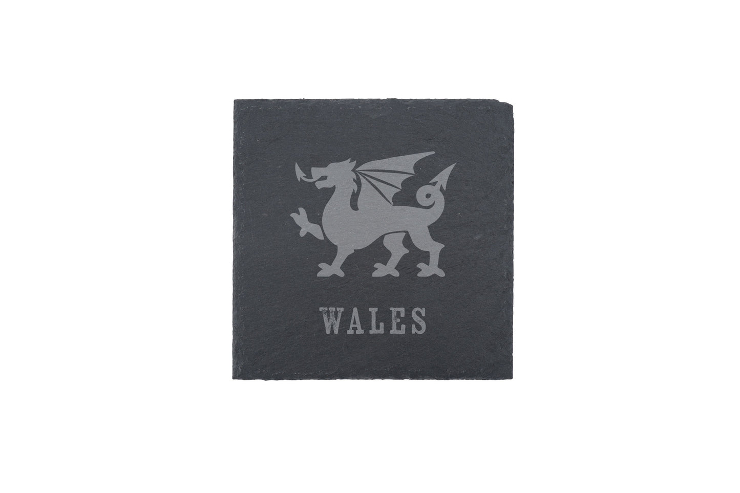 Square Slate Coaster β Welsh Dragon Engraved Home Decor