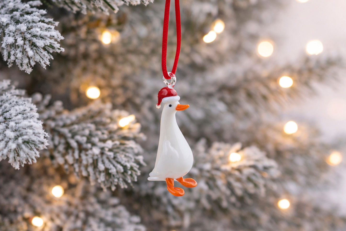 Artisan Glass Christmas Duck Hanging Decoration In Gift Box β’ Decoration β’ Ornament β’ Collectable β’ Home Decor