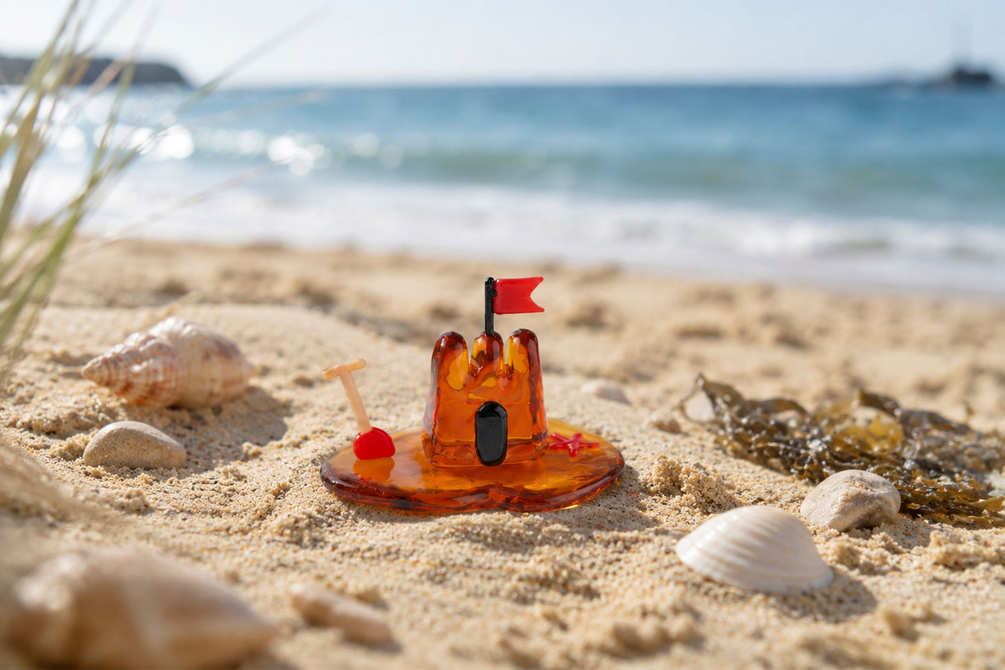 Artisan Glass Sandcastle In Gift Box β’ Decoration β’ Ornament β’ Collectable β’ Home Decor