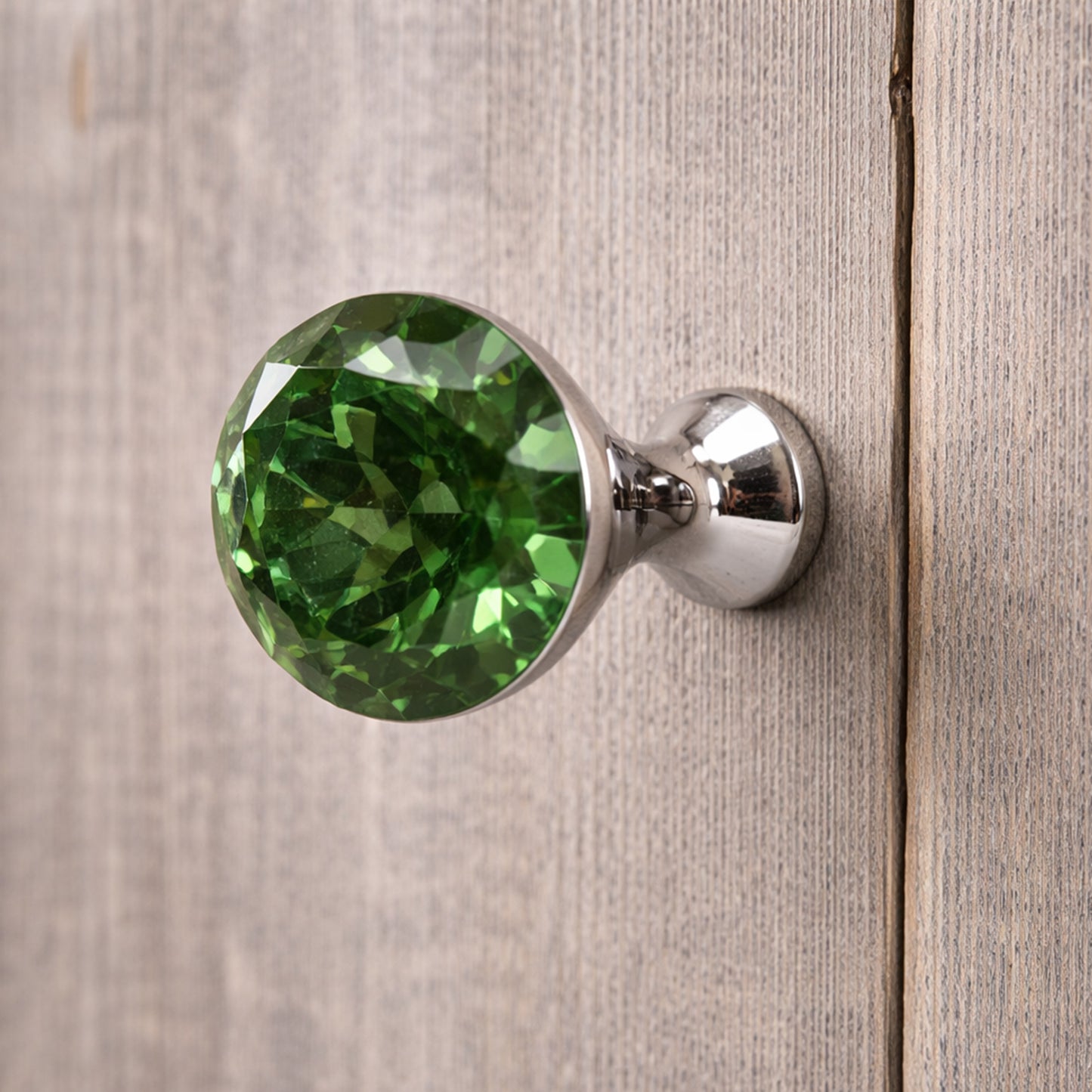 Green Crystal Drawer Pulls (Set of 2) | Shabby Chic Decor
