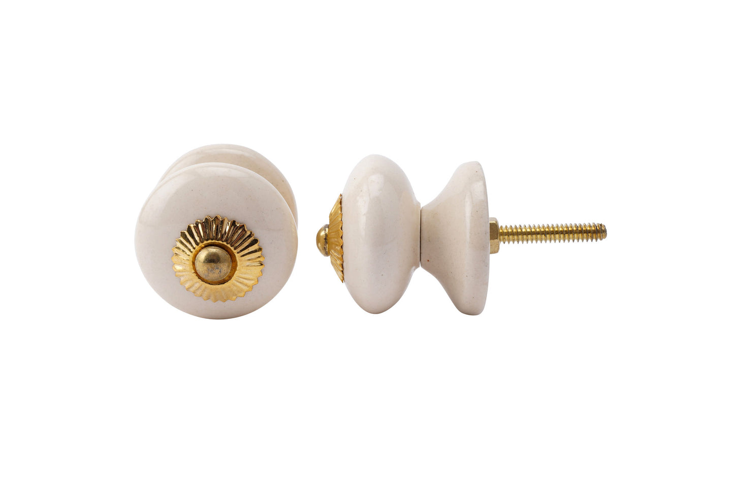 Cream Ceramic Drawer Pull