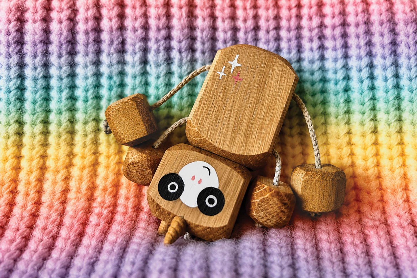 Unicorn Ned in Oak | Handmade Wooden Robot Toy | UKCA CE Tested | 3 Years+