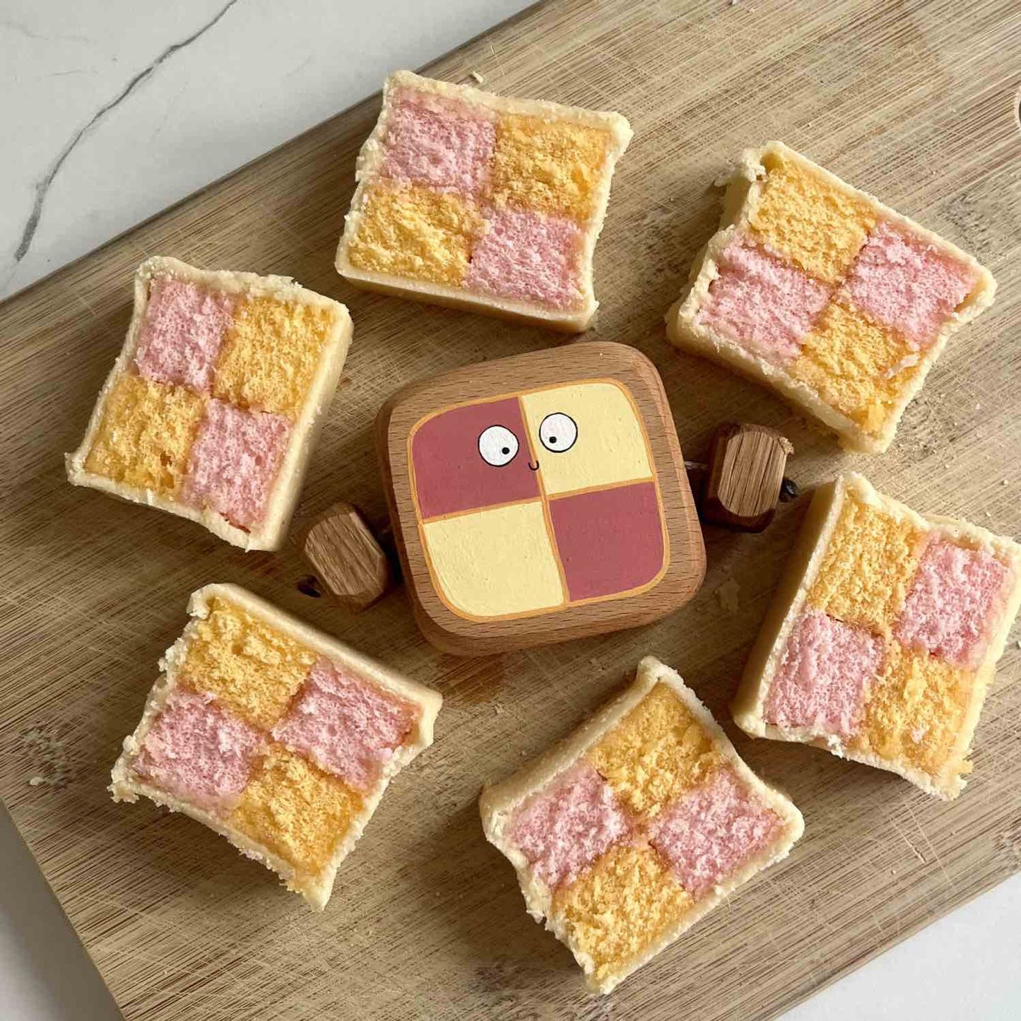 Betsy the Battenburg Slice in Beech | Handmade Wooden Toy | UKCA CE Tested | Age 3+